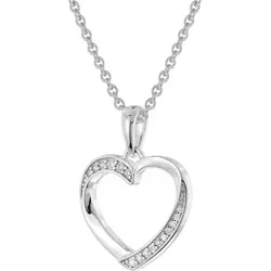 trendor 28420 Damen-Halskette mit Zirkonia Herz-Anhänger 925 Silber, 45 cm