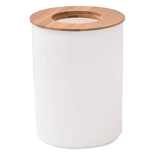 Tendance Abfalleimer 5L mit Deckel aus Bambus - Weiß - Haushaltszubehör, eleganter Abfalleimer mit praktischem Deckel aus nachhaltigem Bambus für ein modernes Zuhause.