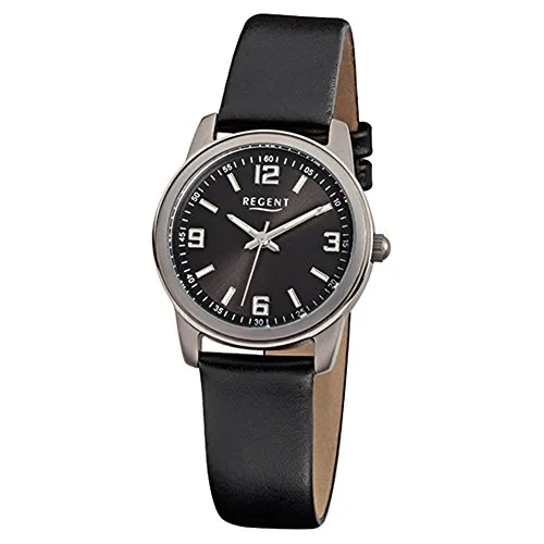 Regent Damenarmbanduhr Titan 6720.90.26 - Elegante Armbanduhr für Damen mit hochwertigem Lederarmband und wasserdichtem Titan-Gehäuse, ideal für stilbewusste Frauen.