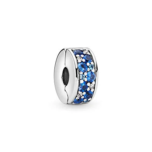 PANDORA Moments Blauer Pavé-Clip Sterling Silber von Pandora