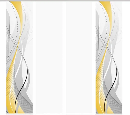 HOME WOHNIDEEN Schiebegardine CARLISLE 4ER SET in gelb von Home Wohnideen