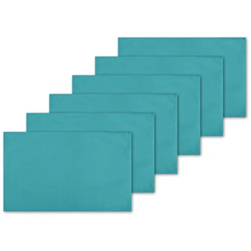 Bestlivings 6er Set Tischsets Platzset Tischuntersetzer Platzdeckchen Tischdeko Tischmatte Essensunterlage Maße 30x45 cm, Farbe: türkis - Petrol