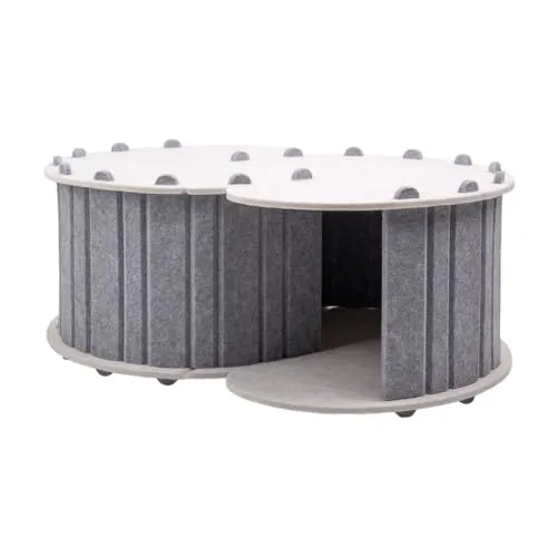 Katzenhaus Katzenhöhle 58 x 40 cm – Flauschiger Katzentunnel aus Filz - Kompaktes 3-in-1 Katzenhaus mit Spieltunnel, Versteck und Liegeplatz. Robuster, beidseitig nutzbarer Filz sorgt für Komfort und Langlebigkeit. Faltbar für einfache Aufbewahrung – ideal für kleine Räume.
