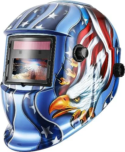 DEKO Solar Powered Schweißhelm Auto Verdunkelungshaube mit Einstellbarer Schattenbereich 4/9-13 für Mig Tig Arc Welder Maske