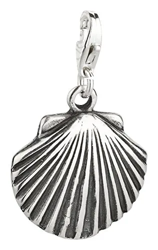 Charm Anhänger Muschel 3 aus 925 Sterling Silber (20x18mm)