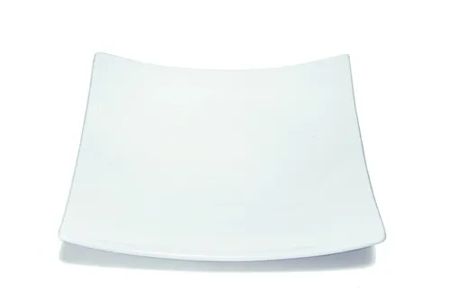 Keramik Teller in Weiß Ø16cm rechteckig Dekoteller von Kerzen Wiedemann GmbH