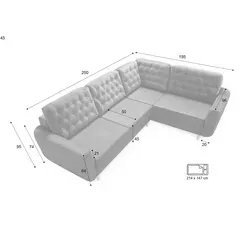 Robin Linda Ecksofa mit Schlaffunktion 2X Bettkasten Kissen Sofa L-Form Schlafsofa Freistehende Eckcouch Schlafcouch Wohnzimmermöbel Wohnlandschaf...