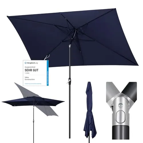 Sekey Aluminium Sonnenschirm 200 × 300 cm in blau von Sekey
