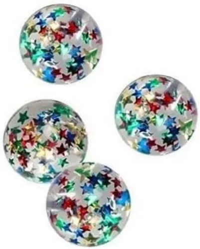 Gollnest & Kiesel Flummi Flummis, Flummy Punkten / Stern Ball Gummiball, Springbälle (4-St), Mitgebsel / Ideal als Geschenk / Kindergeburtstag