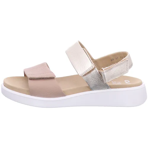Ara Ara Sandalen Leder Keilsandalette beige 41 EU - Wanderschuhe für Damen, mit bequemem Keilabsatz und Klettverschluss, perfekt für entspannte Sommertage.