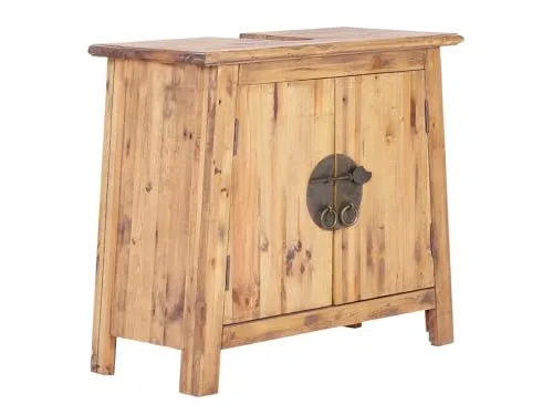 Woodkings® Waschbeckenunterschrank Rangun aus Massivholz - Unterschrank fürs Bad aus robustem, recyceltem Pinienholz mit rustikalem Charme. Ideal für mehr Stauraum und Flexibilität dank Siphonausschnitt. Handgefertigt für ein harmonisches Badezimmerambiente.