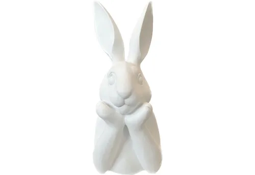 presentis Osterhase Deko Ben 35 cm weiß matt Shabby Look von presentis