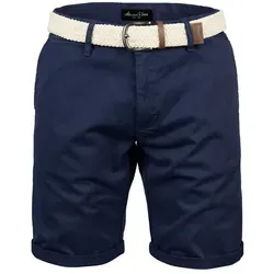 Amaci&Sons Chinoshorts BERWYN Herren Bermuda Short inkl. Gürtel - Herren-Shorts in Navyblau, Regular Fit mit pflegeleichtem Material und praktischen Taschen, ideal für lässige Sommerlooks.