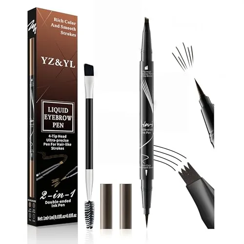 YZ&YL Wasserfester Augenbrauenstift,3D Eyebrow Pencil (Dunkelbraun)