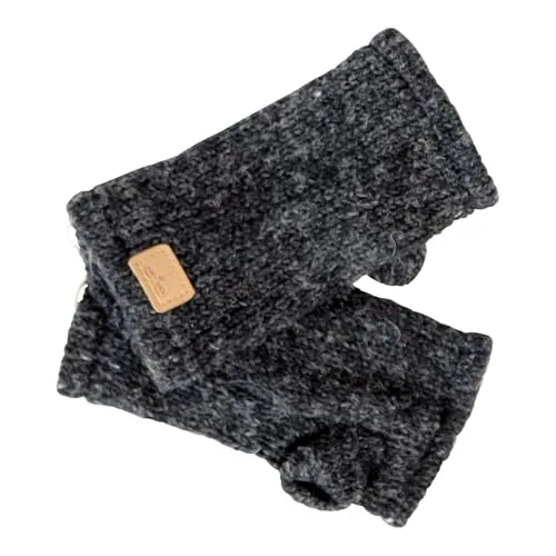 BUDDHA arts&more Kinder Pulswärmer Stulpen handgestrickt (Anthrazit)