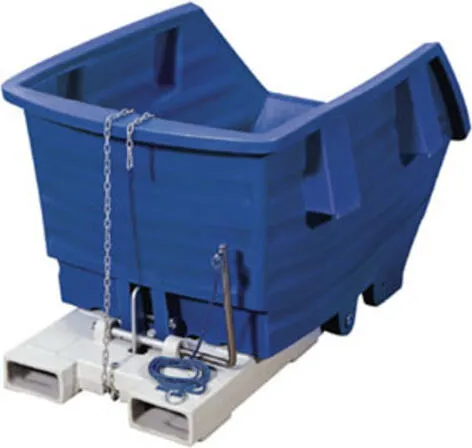 Muldenkippbehälter aus PE, Vol. 0,5 cbm, LxBxH 1530x960x790 mm, Traglast 150 kg, mit Staplertaschen, Farbe grau