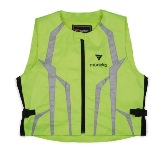 Modeka Warning Warnweste - Warnweste für optimale Sichtbarkeit, ideal für Motorradfahrer und sicheres Fahren bei schlechten Lichtverhältnissen