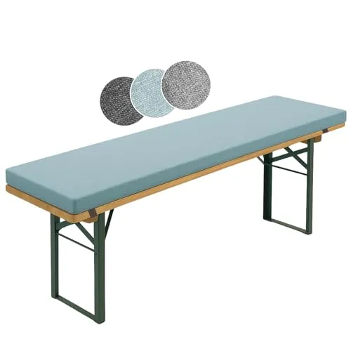 sleepling Bierbankauflage 220 x 25 x 4 cm, extra dicke Auflage in Türkis - Gartenmöbelauflagen – Hochwertige Mikrofaser und Komfortschaum für optimalen Sitzkomfort, ideal für Bierbänke und Bierzeltgarnituren, waschbar und pflegeleicht.