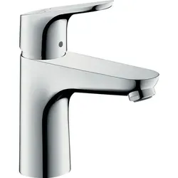 hansgrohe Focus 100 Waschtischarmatur 31603000 - Waschtischarmatur in Chrom mit komfortabler Ablaufgarnitur und einstellbarer Temperaturbegrenzung, ideal für moderne Bäder.
