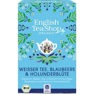 EnglishTeaShop Tee Weißer Tee, BIO, Blaubeere und Holunderblüte, 20 Teebeutel, 30 g