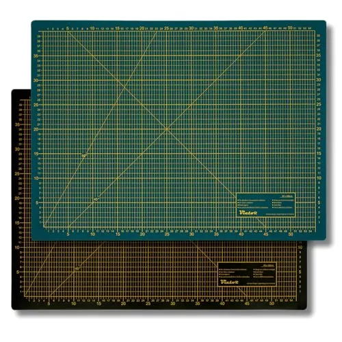 Victor Schneidematte 90 x 60 cm, grün/schwarz - Rutschfeste Schneidematte in praktischer Größe für präzises Schneiden und Handwerken, ideal für Bastelprojekte und Modellbau.