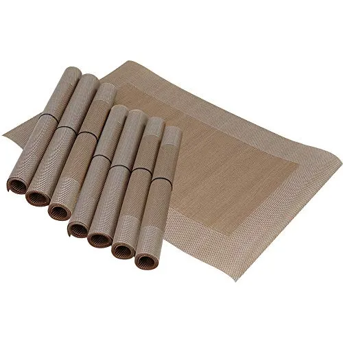 com-four® 8X Platzset - Tischset für die Küche - hitzebeständige Platzmatten - abwaschbare Tischmatten - 30 x 45 cm (08 Stück - braun)