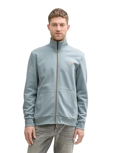 TOM TAILOR Herren Sweatshirt 1045645 - Grey Mint, L EU - Hochwertiges Sweatshirt für Herren mit weichem Innenfutter und praktischem Stehkragen. Ideal für lässige Freizeitlooks und gemütliche Tage.