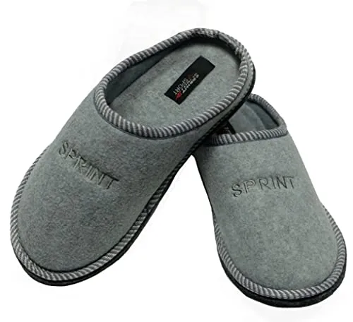 Sprint Damen Herren Pantoffeln, Hausschuhe Indoor rutschfeste Slippers, Puschen, (hellgrau, numeric_39)
