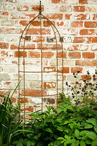 KUHEIGA Rankhilfe, Rankgerüst, Rost, Höhe: 200 cm, Volleisen Rankgitter halbrund