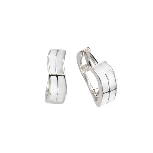 Elegante Creole Ohrringe aus 925 Sterling Silber in weiß von F