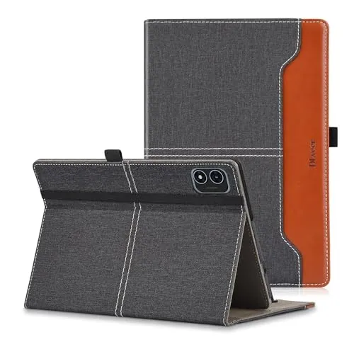 DLveer Hülle für Teclast P40HD/P40S/M40 Plus/M40 Pro 10 Zoll – Premium PU Leder Schutzhülle mit Multi-Winkel-Ständer und Tasche,Denim Black