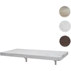 Mendler Wandtisch HWC-H48 - Klappbarer Massivholz Tisch - Konsolentische fürs Wohnzimmer, platzsparend und vielseitig nutzbar mit 30 kg Tragkraft. Ideal als Esstisch oder Schreibtisch, modernes Design in Shabby Weiß.