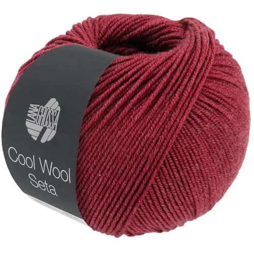 LANA GROSSA Cool Wool Seta | Cool Wool Klassiker mit Seidenanteil | Handstrickgarn aus 80% Schurwolle (Merino extrafein) & 20% Seide | 50g Wolle zum Stricken & Häkeln | 160m Garn FB 10