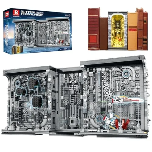 Reobrix 66030 Star Revenge Buchstütze - Weltraum Diorama mit LED-Beleuchtung - Konstruktionsspielzeug: 3058 Teile, ideal für Star Wars-Fans ab 14 Jahren, inklusive LED-Beleuchtung für einen beeindruckenden Effekt.