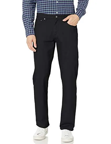Amazon Essentials Herren 5-Pocket-Stretch-Twillhose, Bequeme Passform, Schwarz, 34W / 32L