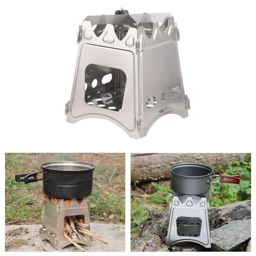 Outdoor Holz Campingkocher Leichter Holzofen Faltbarer Kocher Picknick Grill BBQ