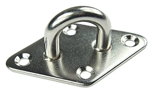 KAMERO Augplatte/Deckauge, Raute, D10 100 x 60mm, Edelstahl V4A