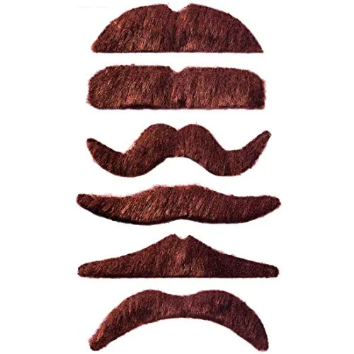 Party Schnurrbart braun Karneval Oberlippenbart Pornobart Mustache Kunstbart Bartattrappe Mottoparty Kunsthaar Moustache Schnauzer Bart Falscher Oberlippen Bart Herrenbart Männerbart Oliba Schnauzbart Karneval Kostüm Zubehör