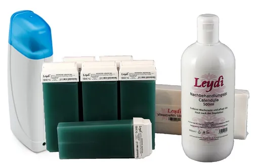 Leydi Prive BIG Wachspatronenset Azulen - Komplettes Wachspatronenset mit 10 Azulen-Wachspatronen, ideal für eine sanfte Haarentfernung. Inklusive 500ml Nachbehandlungsöl und reißfesten Vliesstreifen. Perfekt für die professionelle Anwendung.