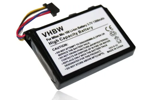 vhbw 1x Akku kompatibel mit Yakumo Delta 300 GPS GPS Navigation Navi (1300 mAh, 3,7 V, Li-Ion)