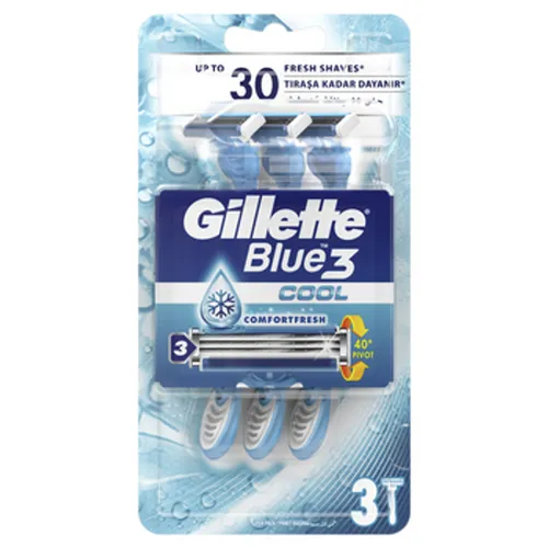 Gillette Blue3 Cool Maszynka jednorazowa z 3 ostrzami, 3 sztuki Pr 7702018457229