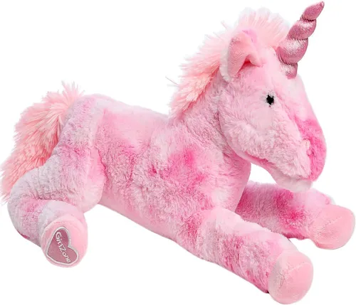 Einhorn Plüsch Teddybär 45.7cm Groß Pink Glitzer Hupe Kuschelig Toy GirlZone