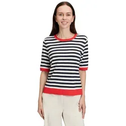 Betty Barclay Damen Basic-Pullover mit Streifen - Casual Shirt in Blau mit Rundhals und gestreiftem Design, aus pflegeleichtem Strickmaterial (72% Viskose, 28% Polyamid) für den perfekten Alltagslook.