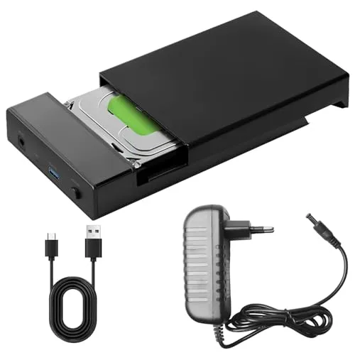 Festplatten-Dockingstation, HDD Dockingstation USB3.0, Dockingstation für 2,5 und 3,5 Zoll SATA-Festplatten, USB Type-A auf USB Type-A, Adapter Dual Way Klonen