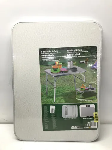 Camp Active Klapptisch - Höhenverstellbar und ultraleicht - TISCH FÜR UNTERWEGS: Der ultraleichte Klapptisch aus Aluminium ist witterungsbeständig, mit höhenverstellbaren Füßen und ideal für Camping, Garten oder Zuhause. Einfacher Transport dank praktischem Tragegriff.