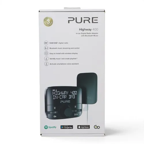Pure Highway 400 Auto DAB/DAB+ Digital Radio Adapter - Bluetooth Musik NEU