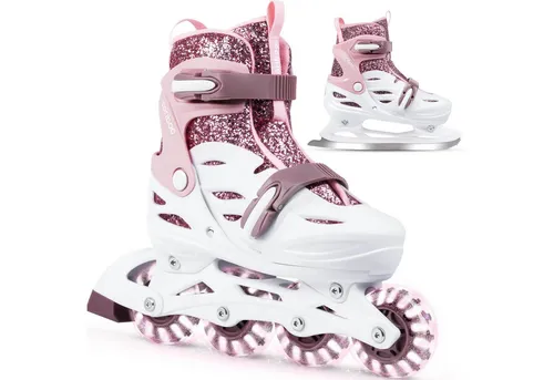 Inlineskates CARIBOO BALLERINA 2in1 mit leuchtenden LED-Rollen