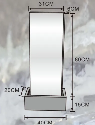 Köhko Springbrunnen Muro S - Elegante Wasserwand mit LED-Beleuchtung - Wasserspiel für Garten und Terrasse, formschöne Edelstahl-Wasserwand mit regulierbarer Pumpe und beeindruckender LED-Beleuchtung für stimmungsvolle Akzente.