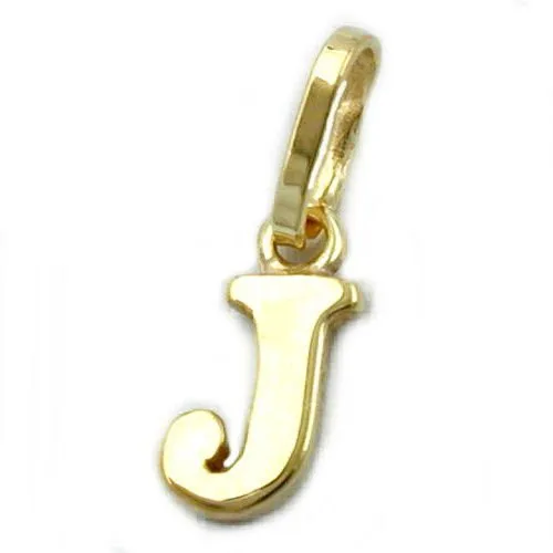 Goldanhänger Unisex Kettenanhänger Anhänger für Halskette Buchstabe J 375 9 kt Gold 8 x 5 mm inkl. Schmuckbox