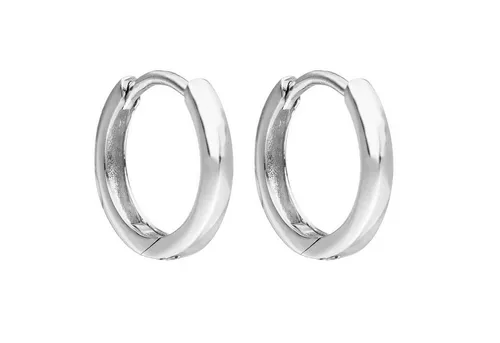 LÖB Paar Creolen 925 Silber Creolen 12mm Klappcreolen Ohrringe Silbercreolen Klein Rund (Geschenke für Frauen Beste Freundin Mutter Mama Damen zum Geburtstag Weihnachten Weihnachtsgeschenke, Inkl. Schmuckbox), Silberohrringe Kreolen Huggie Poliert Einfach Schlicht Damen Herren